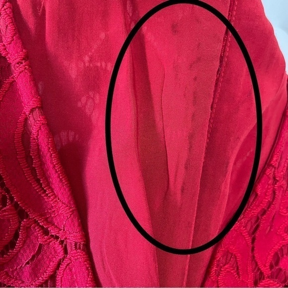 Anthropologie Moulinette Soeurs Jaeda Wide Leg Lace Jumpsuit Red 2 - Picture 13 of 16